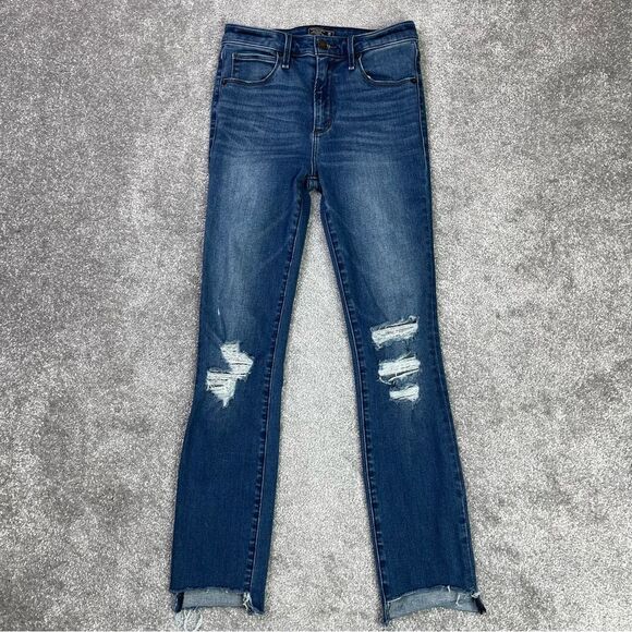 Abercrombie & Fitch Jeans Women's 26 Blue Skinny High Rise Ankle Dark Denim - Picture 1 of 11